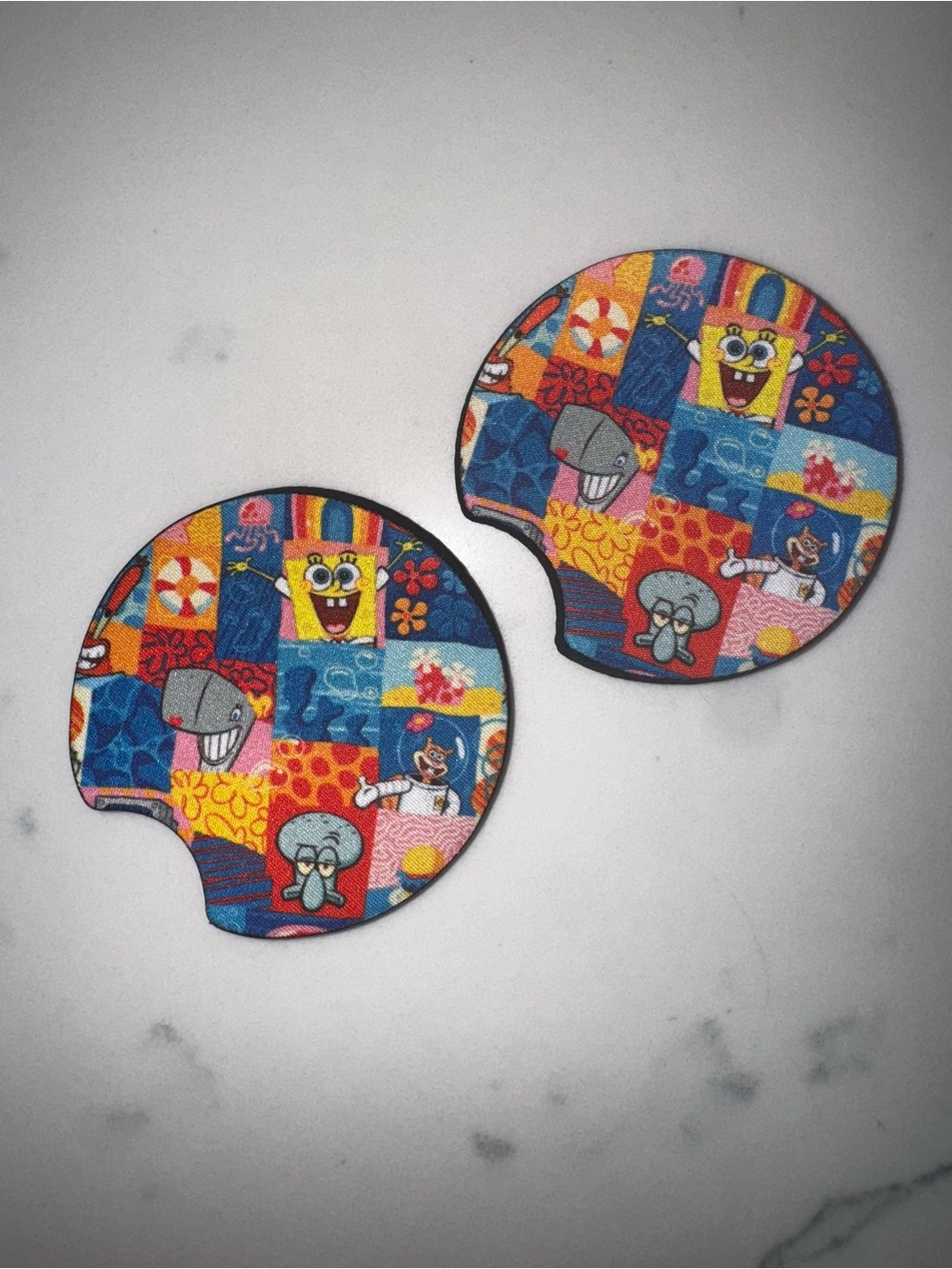 SpongeBob SquarePants Multicolor Car Coaster Set - 2 Pack
